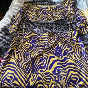 Vibrant Yellow and Purple Patterned two piece set